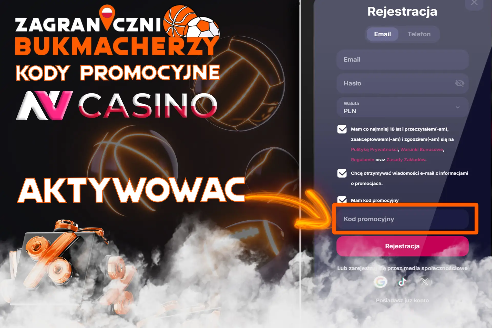 Zarejestruj się i wprowadź kod promocyjny